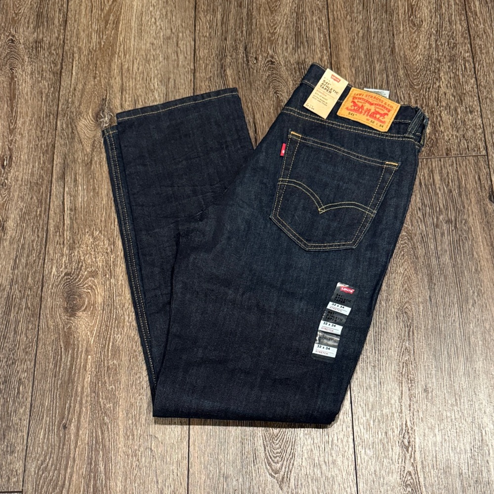 Levi's Men's Indigo Straight Jeans 541 Athletic Taper stretch 32w34L